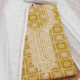 Women Ethnic Motif Unstitch Dress Material With Sequins-image-45