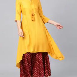 A-line Kurta with Dipped Hemline-picture-51