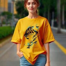 ausk Women Graphic Print Oversized Fit Crew-Neck T-Shirt-picture-10