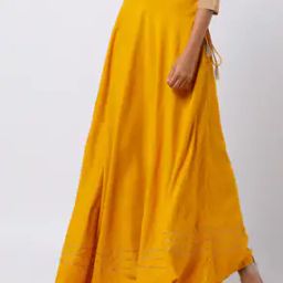 Flared Skirt with Tie-Up Tassel-44