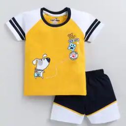 Graphic Print T-Shirt & Shorts Set-18