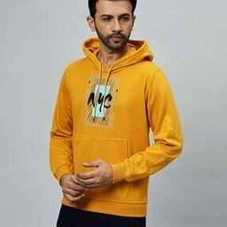 Men Typographic Print Regular Fit Hoodie-image-2