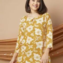 Women Floral Straight Kurti-image-29