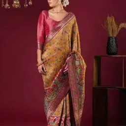ri-wah Women Ethnic Design Traditional Saree with Blouse Piece            -picture-8