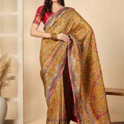 Women Ethnic Design Traditional Saree with Blouse Piece      -image-23
