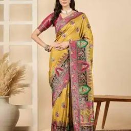 Women Ethnic Design Traditional Saree with Blouse Piece       -image-84