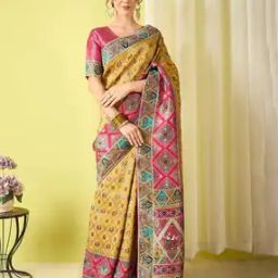 Women Ethnic Motif Design Zari Silk Motif Saree -image-4