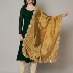 Women Embroidery Silk Dupatta-48