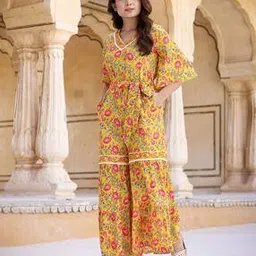 yufta Women Floral Print V-Neck Jumpsuit-picture-10