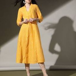 Women Leheriya Print A-Line Dress-image-39