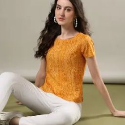 Women Bandhani Print Relaxed Fit Top-image-59