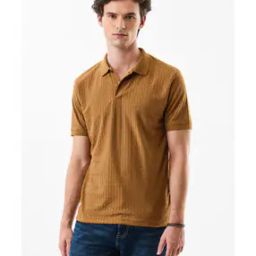 Men Collar Neck Textured T-Shirt-picture-30