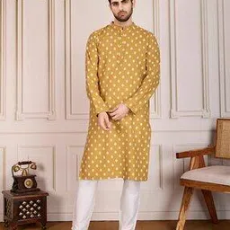 ekasya Men Regular Fit Mandarin-Neck Kurta-picture-0