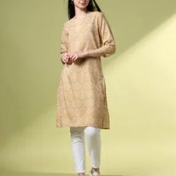 Women Geometric Print Cotton Straight Kurta-34