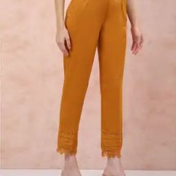 Women Slim Fit Pants with Lace Border-picture-17
