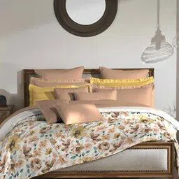 210 TC House of Bloom Printed King-Size Bedsheet with Pillow Covers-image-42