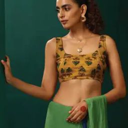 Women Floral Print Back-Open Blouse-37