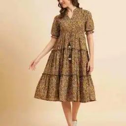 Women Floral Print Tiered Dress-image-38