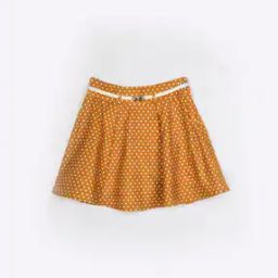 Micro Print Flared Skirt with Belt-8