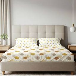 200 TC Printed King-Size Bedsheet with Pillow Covers -picture-27