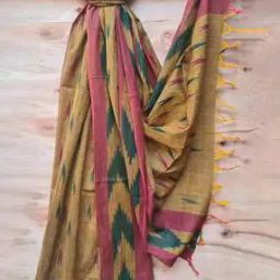 Ikat Print Dupatta with Tassels-20