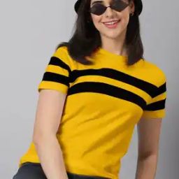 Women Striped Regular Fit Crew-Neck T-Shirt-image-12