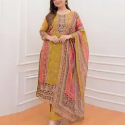 Women Embroidery Straight Kurta Set-image-85