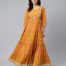 Floral Print Tiered Anarkali Kurta-image-24