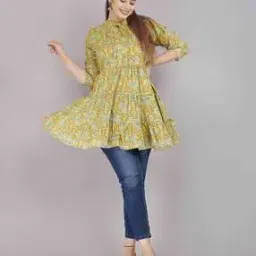 Floral Print Top with Neck Tie-Up-image-56