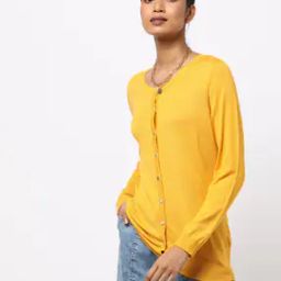 Button-Down Scoop-Neck Flat Knit Cardigan-image-45