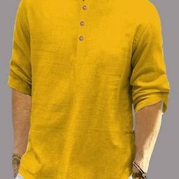 Men Mandarin Collar Short Kurta-image-6