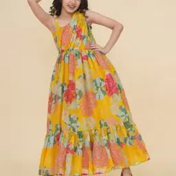 bitiya by bhama Girls Floral Print Fit & Flare Dress-picture-8
