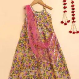 the magic wand Girls Floral Print Fit & Flare Dress-picture-23
