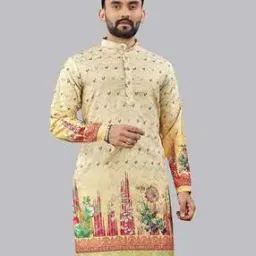 charlotte gracious Men Floral Print Regular Fit Long Kurta-picture-19