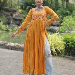 wedani Women Embroidered A-Line Kurti-picture-18
