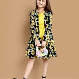 pixie n prince Girls Floral Fit and Flare Dress-picture-49