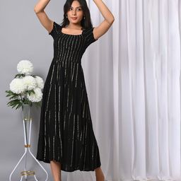 VYMO Women Fit and Flare Midi Dress-image-91