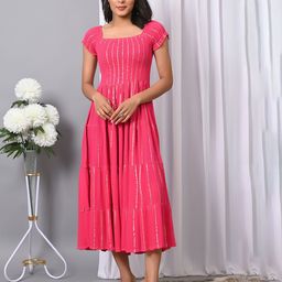 VYMO Women Fit and Flare Dress-image-20