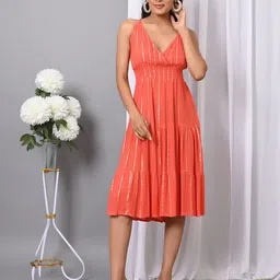 VYMO Women Fit and Flare Dress-image-72