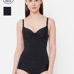 Soie Women Pack Of 2 Black Solid Shapewears-image-19