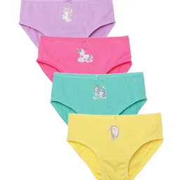 Charm n Cherish Girls Pack Of 4 Printed Pure Cotton Basic Briefs GWBRO57-picture-55