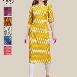 KALINI Women Pack Of 6 Summer Sheers Crepe Kurta-picture-11