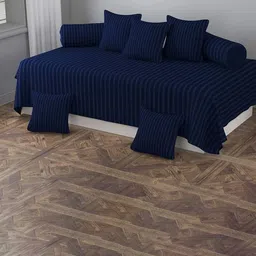 Bajo's DARTIN 8 Pieces Navy Blue Striped Diwan Set-47