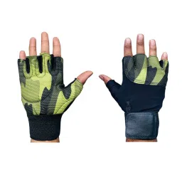 Body Smith Unisex Green Gym Gloves with Wrist Support (M)-picture-34