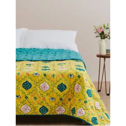 Urban Space Yellow Microfiber 3 Layer Reversible Ac Blanket Japan-picture-1