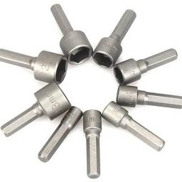 AASONS 9pcs Nut Driver Drill Bit Set Socket Bit Chuck Adapter 1/4" Hex Shank 5-13mm Metric Socket Strong Sleeve Wrench Screw Power Drill Adapter Tool for Screws Hooks Bolt Heads image 1