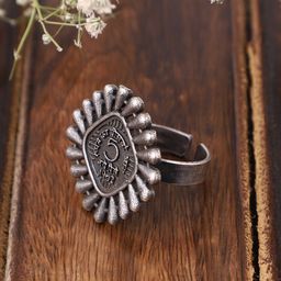VENI Silver-Plated Oxidised Finger Ring-image-67