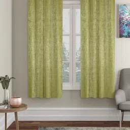 SOKNACK Olive Green 2 Pieces Textured Black Out Window Curtains-picture-6