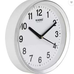 Kadio Analog 20 cm X 20 cm Wall Clock (White, with Glass, Standard) image 4