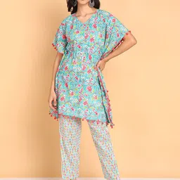 BLOCKS OF INDIA Printed Pure Cotton Top & Trouser-image-32